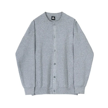 Men Autumn and Winter Knitted Cardigan Long-sleeved Sweater, Fashionable Single-breasted, Advanced Sense, Pure Color, Loose Coat